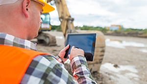 Construction guy with ipad