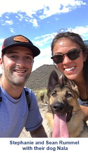 Sean and Steph Rummel with Dog Nala