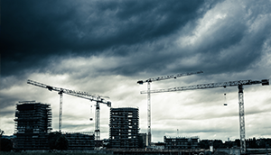 construction site stormy sky