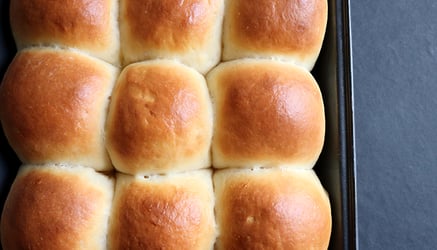 baked rolls in a pan