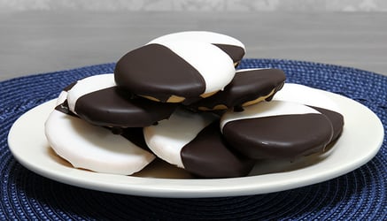 half moon cookies on a plate