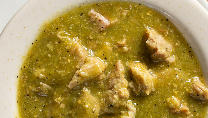 bowl of pork chile verde