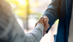 Two people shaking hands